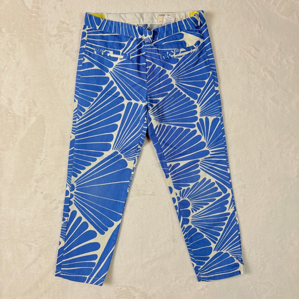 Crewcuts Pants Kids 7 Blue White Excellent Shell Print Cotton Twill Adjustable